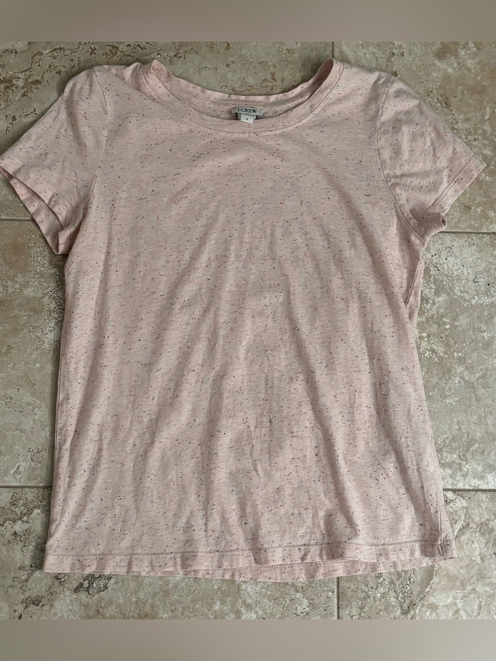 J Crew Pink Speckled Tee Size S